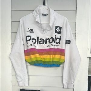Polaroid Rainbow Cropped Sweatshirt Size M